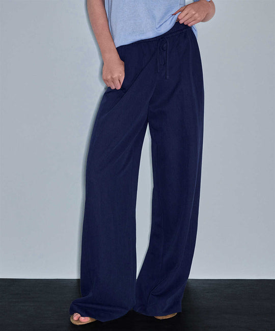 Elastic Waist Wide-Leg Trousers