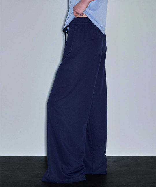 Elastic Waist Wide-Leg Trousers