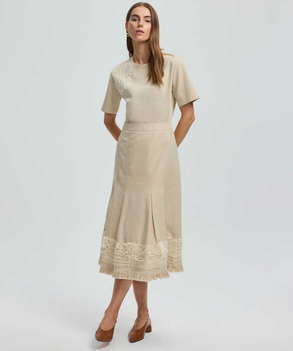 Embroidered Midi Skirt