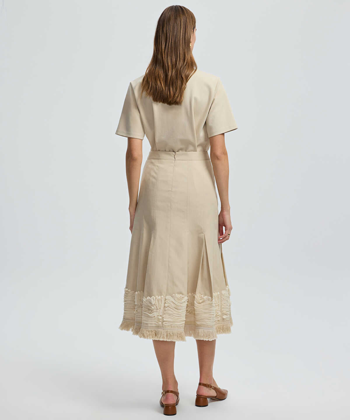 Embroidered Midi Skirt