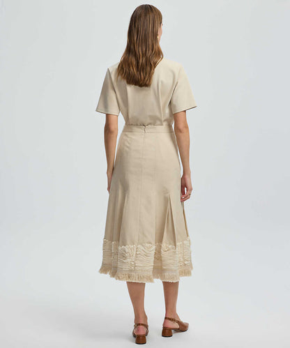 Embroidered Midi Skirt