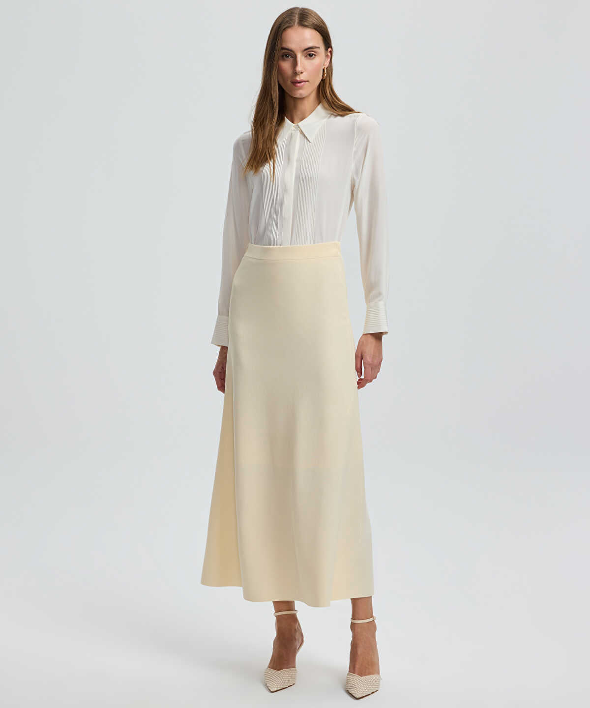 Zoomed A-Line Knit Skirt