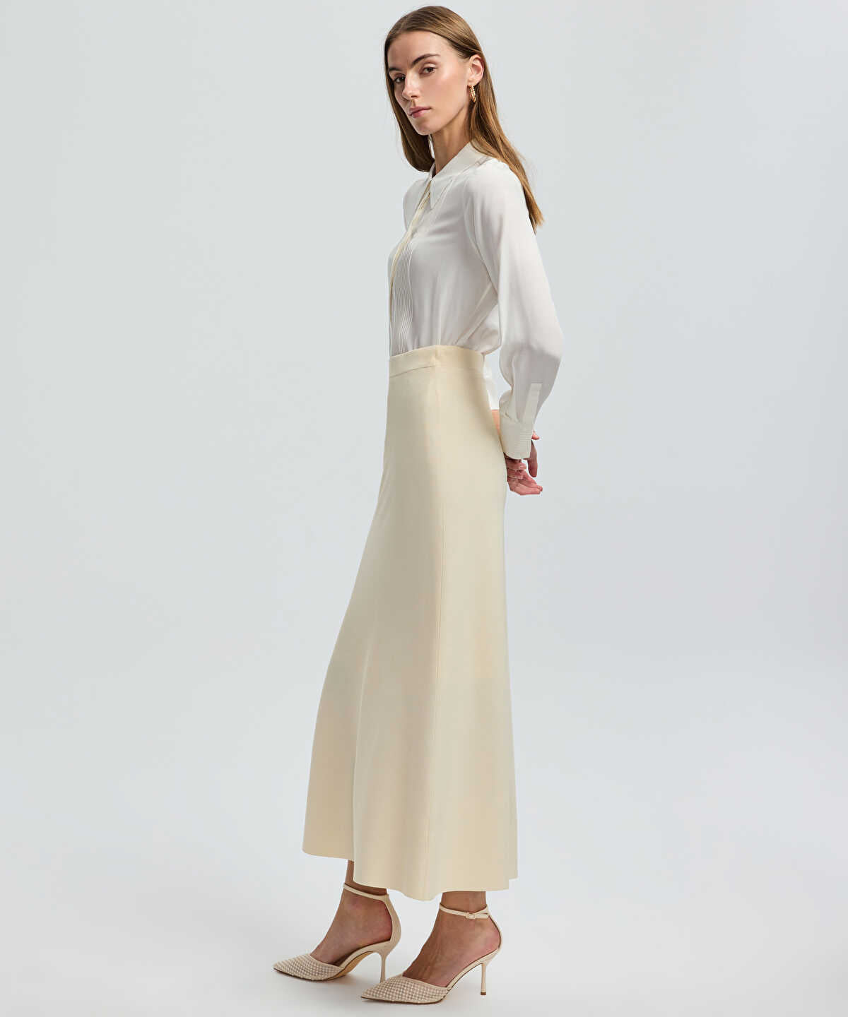 Zoomed A-Line Knit Skirt