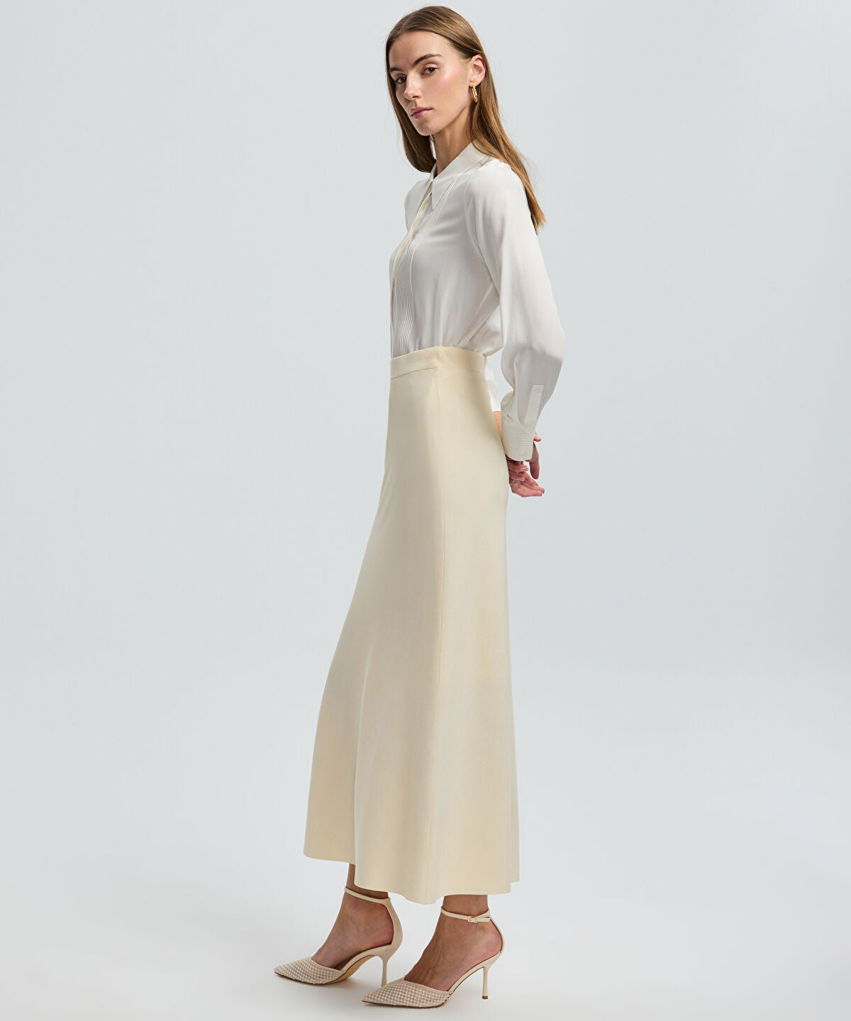 Zoomed A-Line Knit Skirt