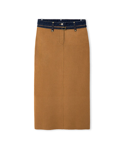 Belted Combination Skirt