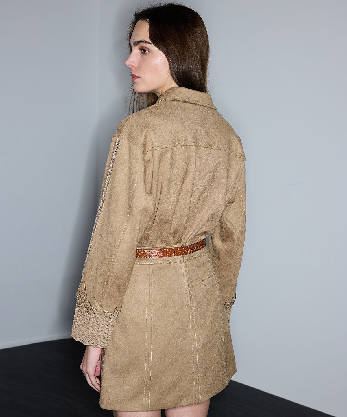 Zoomed Suede-Effect Skirt