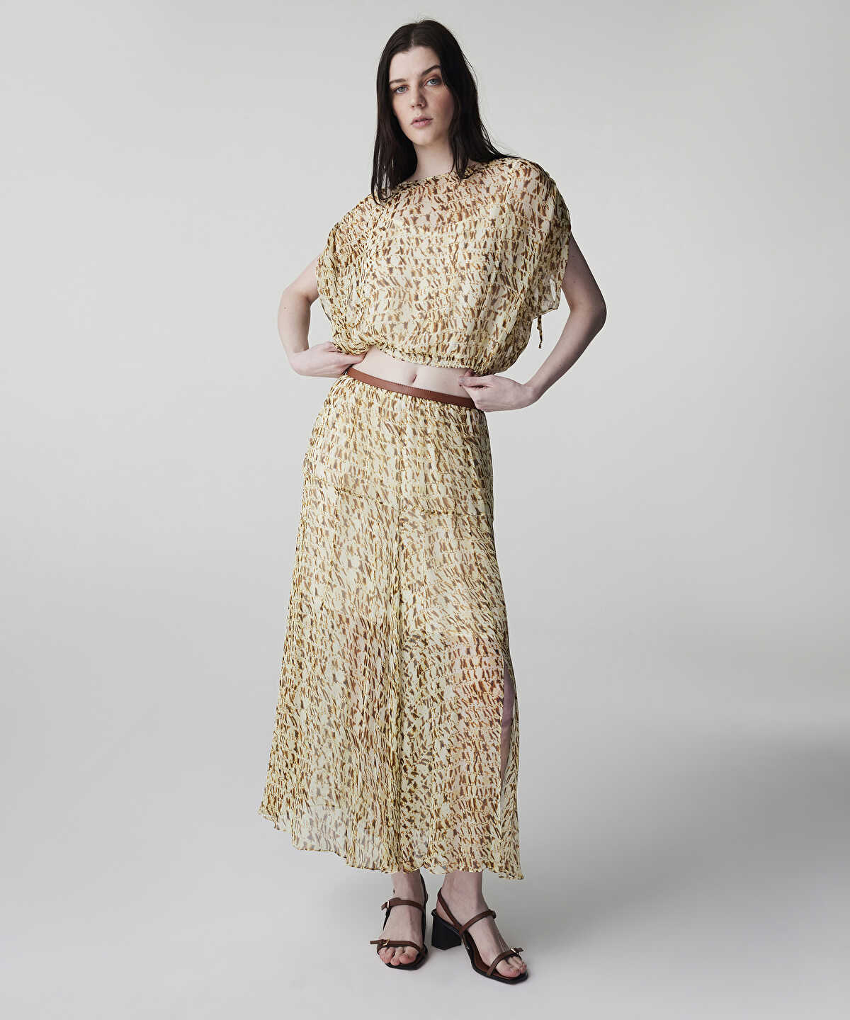Zoomed Printed Viscose Skirt