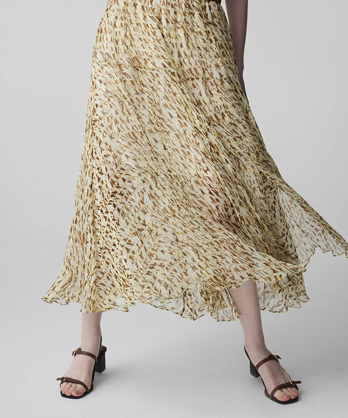 Zoomed Printed Viscose Skirt