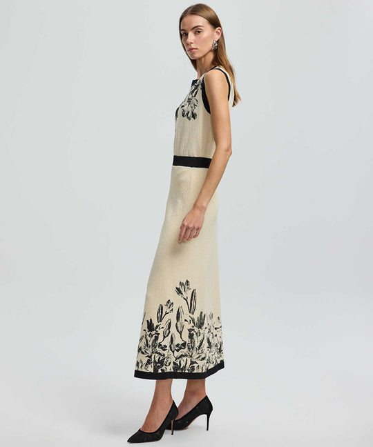 Floral Knit Midi Skirt