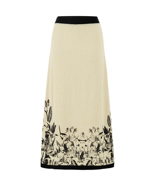 Floral Knit Midi Skirt