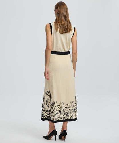 Floral Knit Midi Skirt