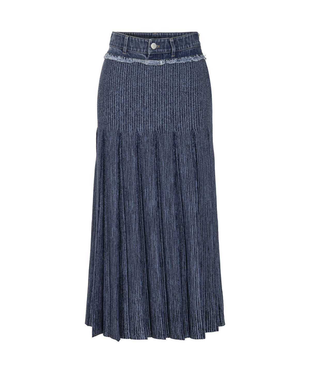 Zoomed Pleated Mixed Media Skirt