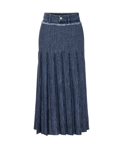 Pleated Mixed Media Skirt