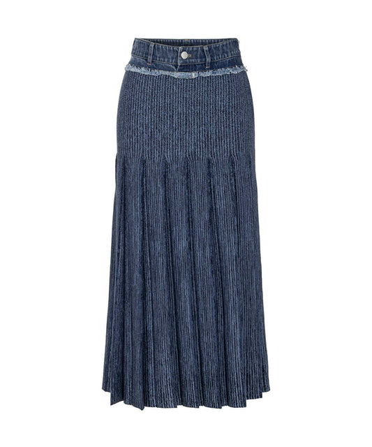 Pleated Mixed Media Skirt