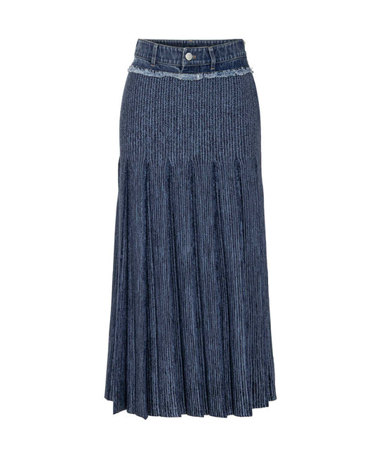 Pleated Mixed Media Skirt