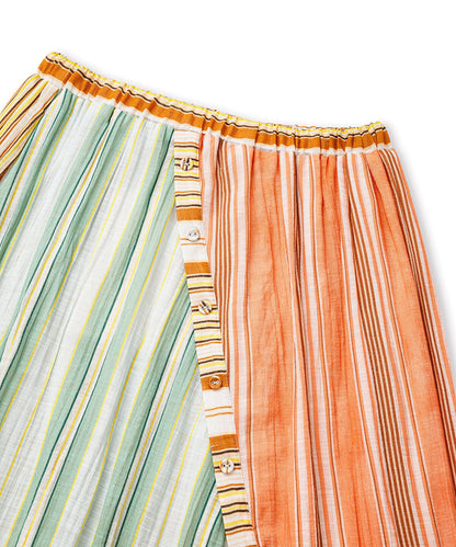 Color-Block Striped Skirt