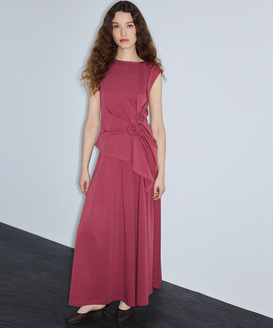 Elastic Waist Maxi Skirt