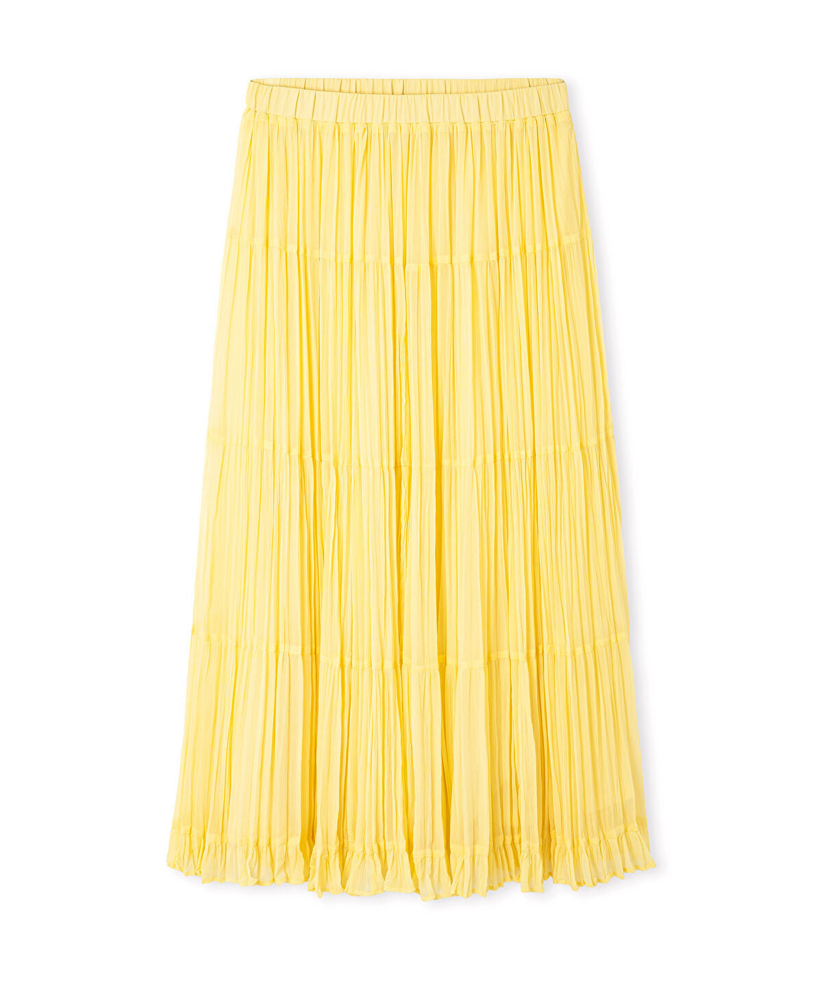 Zoomed Pleated Chiffon Maxi Skirt