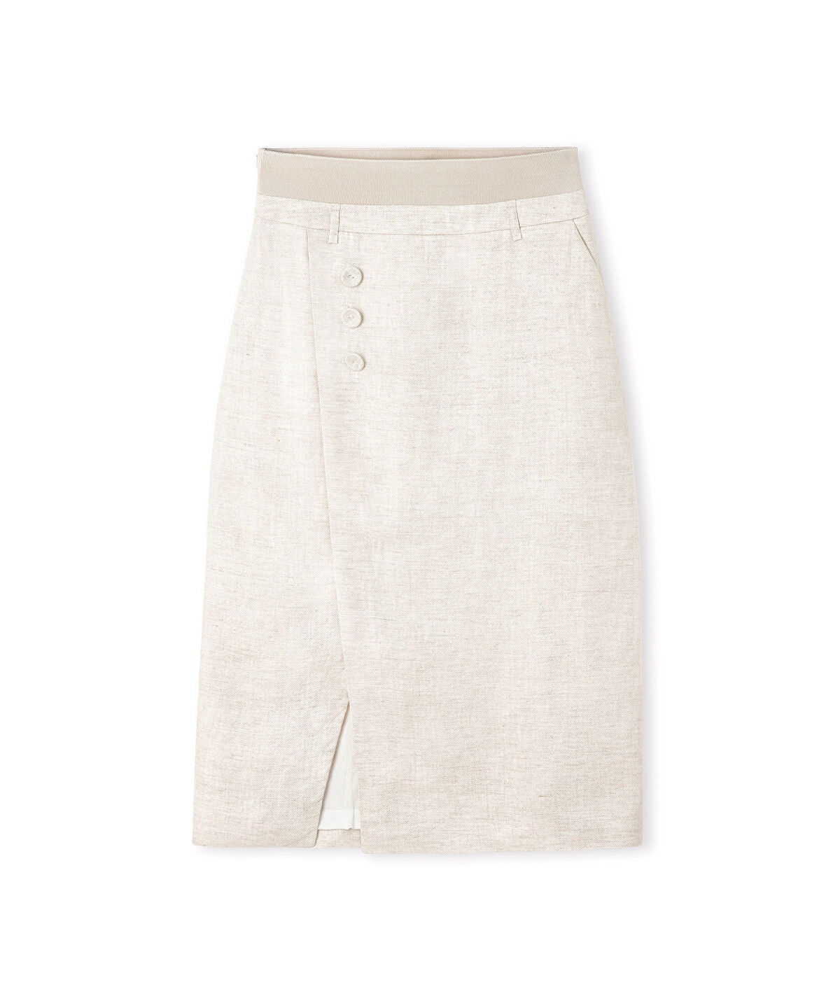 Zoomed Belted Linen Skirt