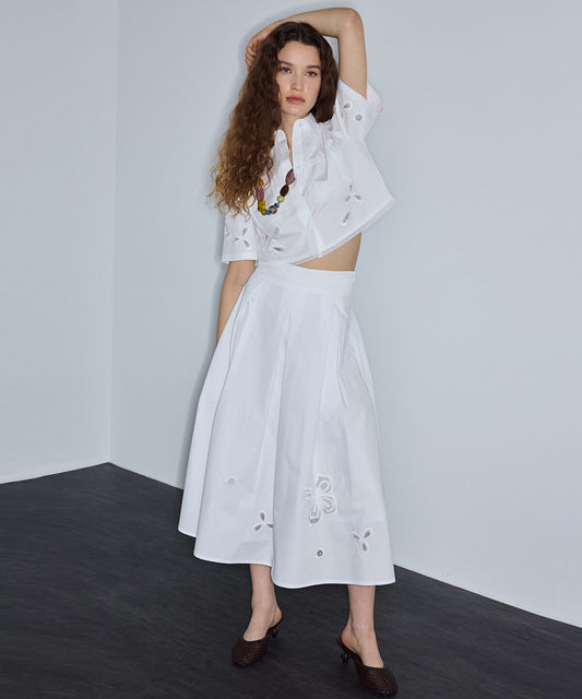 Embellished A-Line Skirt