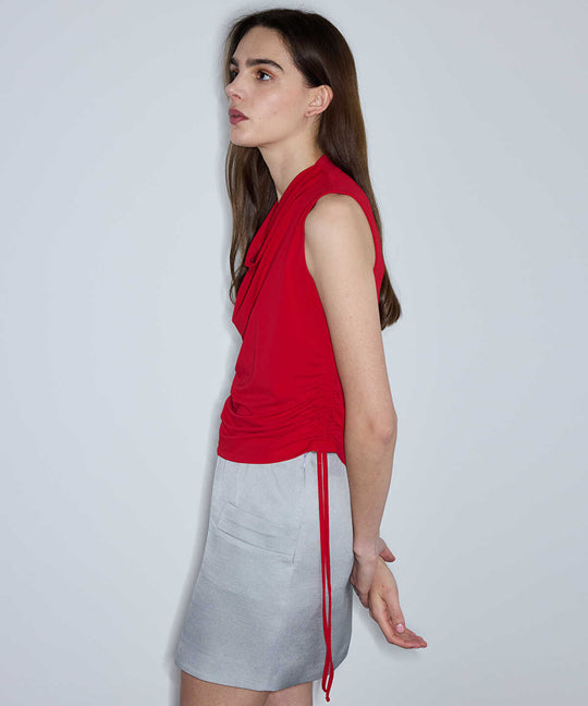 Elastic Waist Mini Skirt