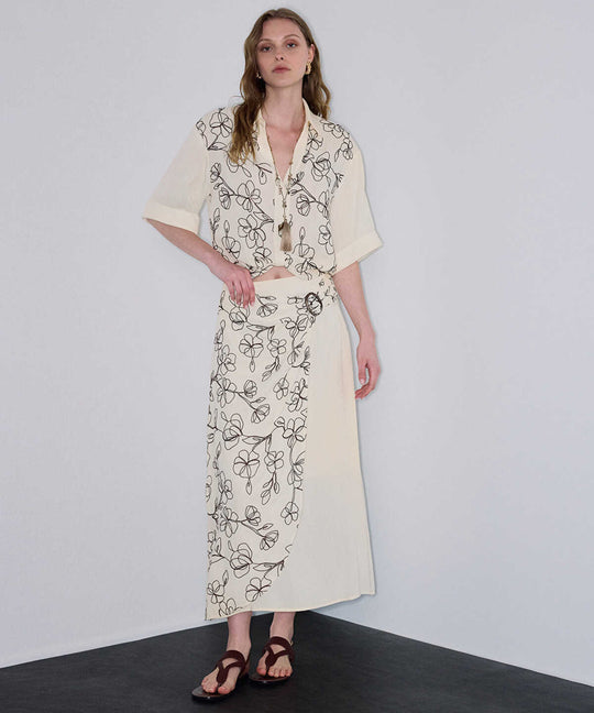 Embroidered A-Line Skirt