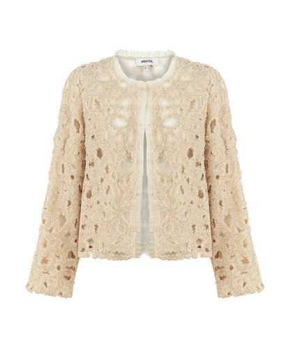 Tulle-Trim Beaded Jacket