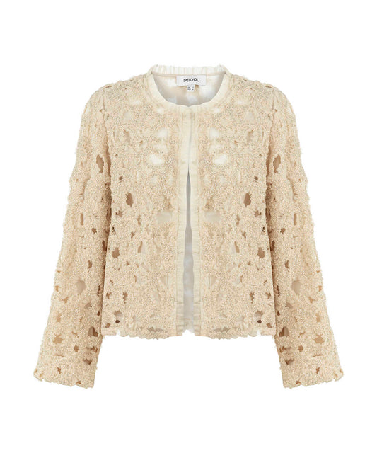 Tulle-Trim Beaded Jacket