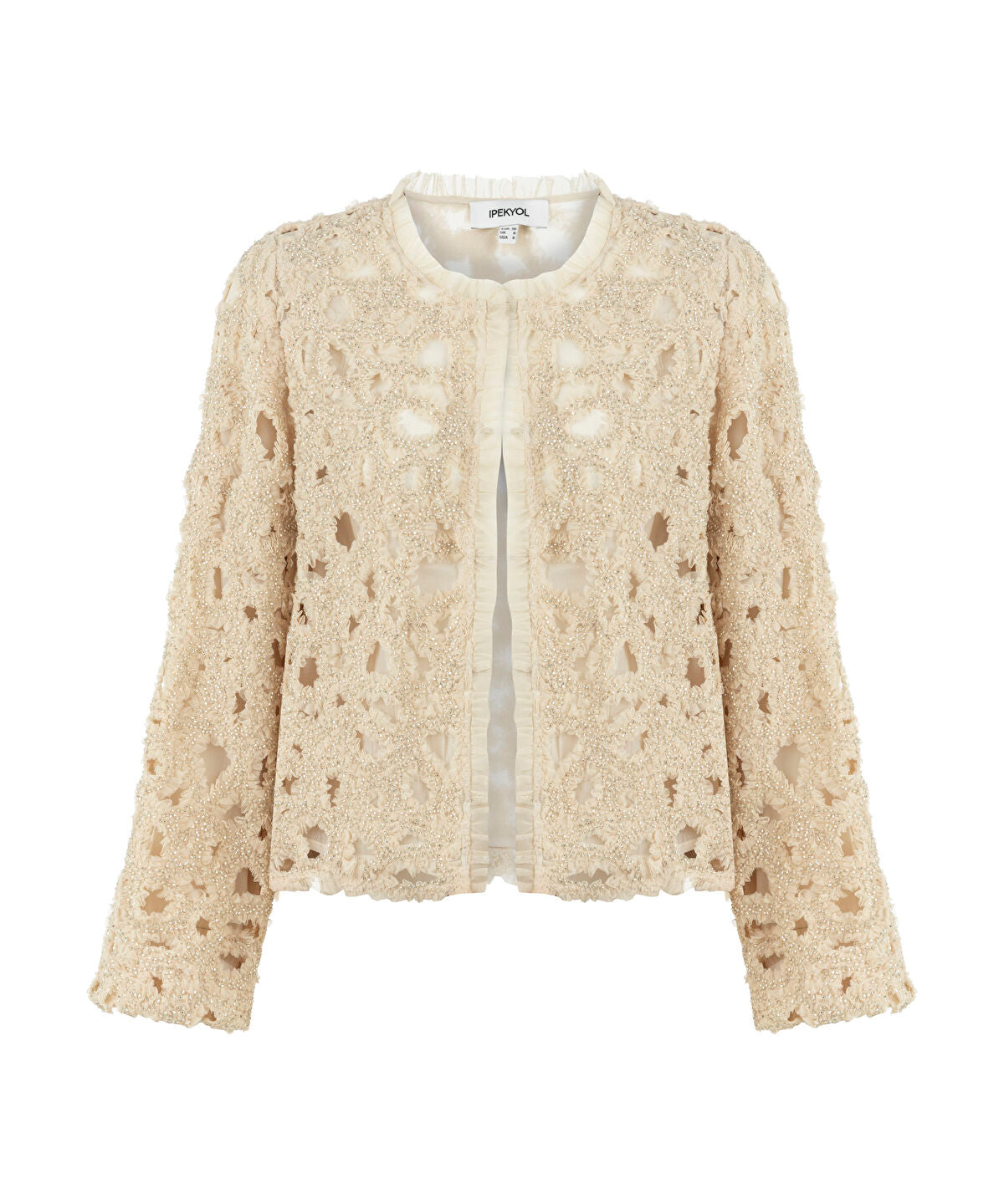 Tulle-Trim Beaded Jacket