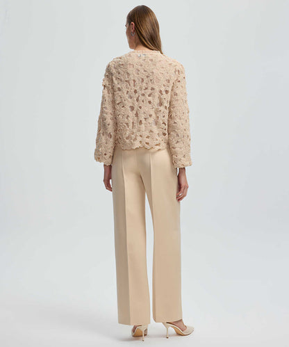 Tulle-Trim Beaded Jacket