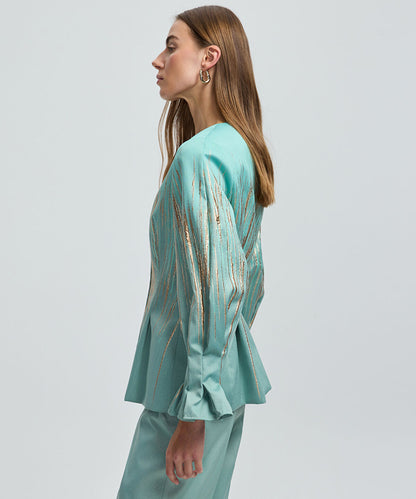 Jacquard Peplum Jacket 