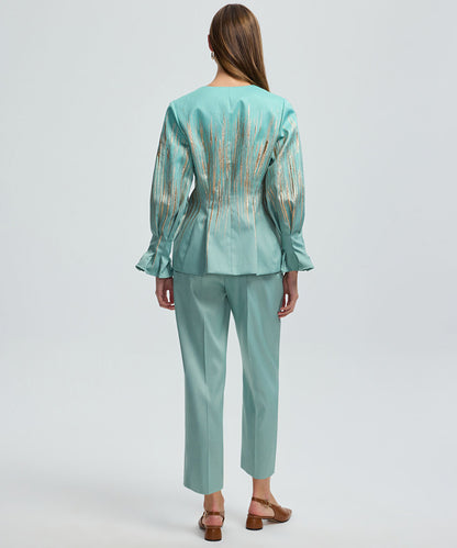 Jacquard Peplum Jacket 