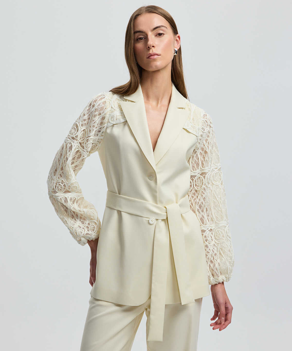 Embroidered Mixed Jacket