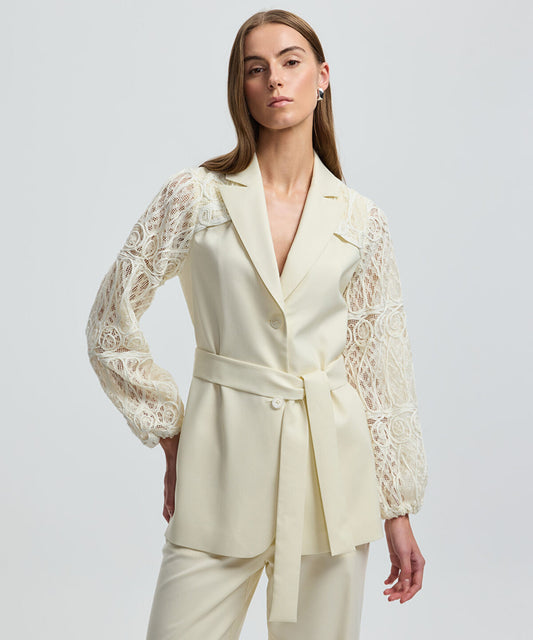 Embroidered Mixed Jacket