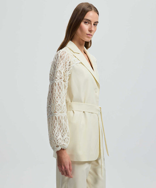 Embroidered Mixed Jacket