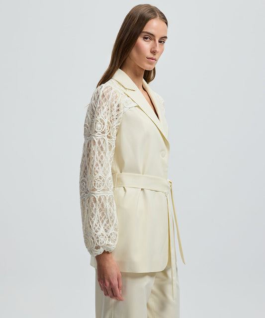 Embroidered Mixed Jacket