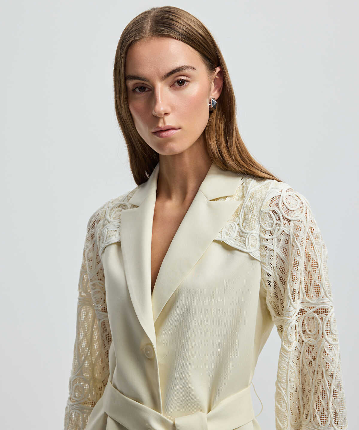 Embroidered Mixed Jacket