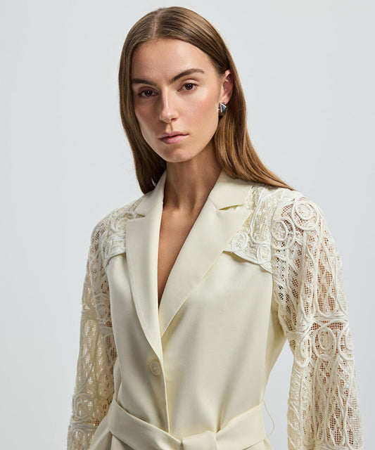 Embroidered Mixed Jacket