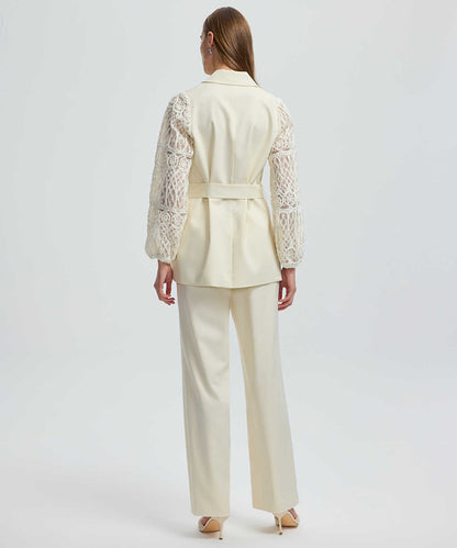 Embroidered Mixed Jacket