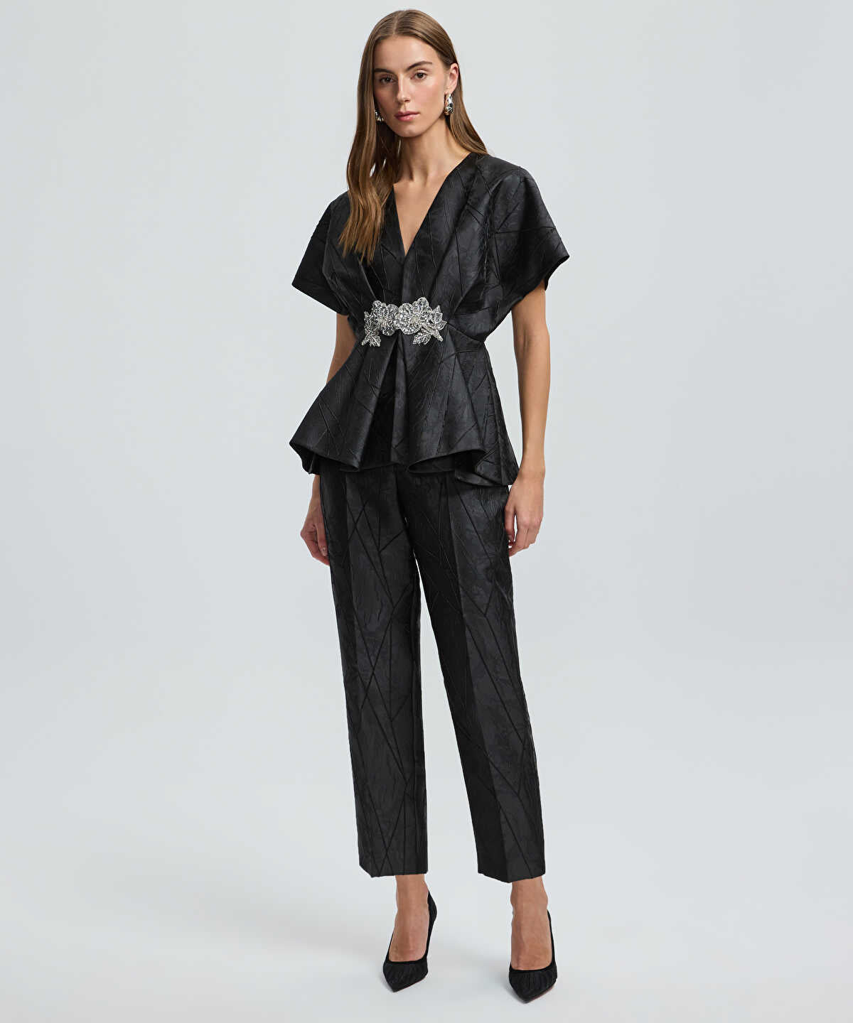 Zoomed Embellished Jacquard Jacket