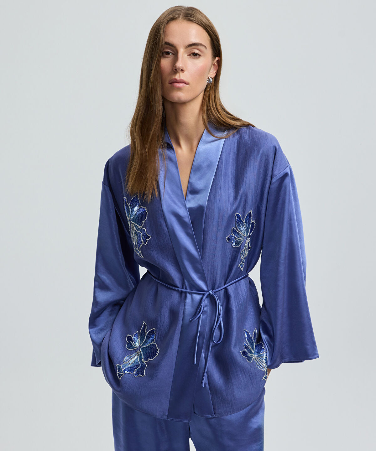 Zoomed Embroidered Kimono Jacket