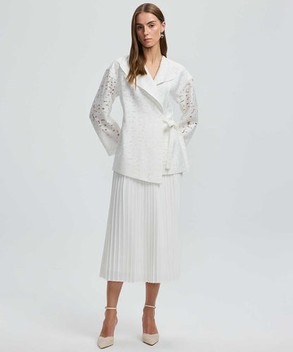 Belted Jacquard Jacket
