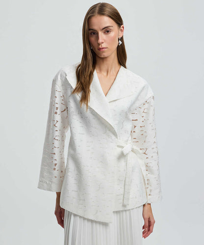 Belted Jacquard Jacket