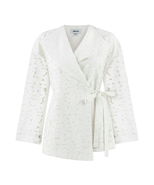 Belted Jacquard Jacket