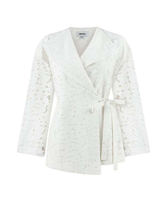 Belted Jacquard Jacket