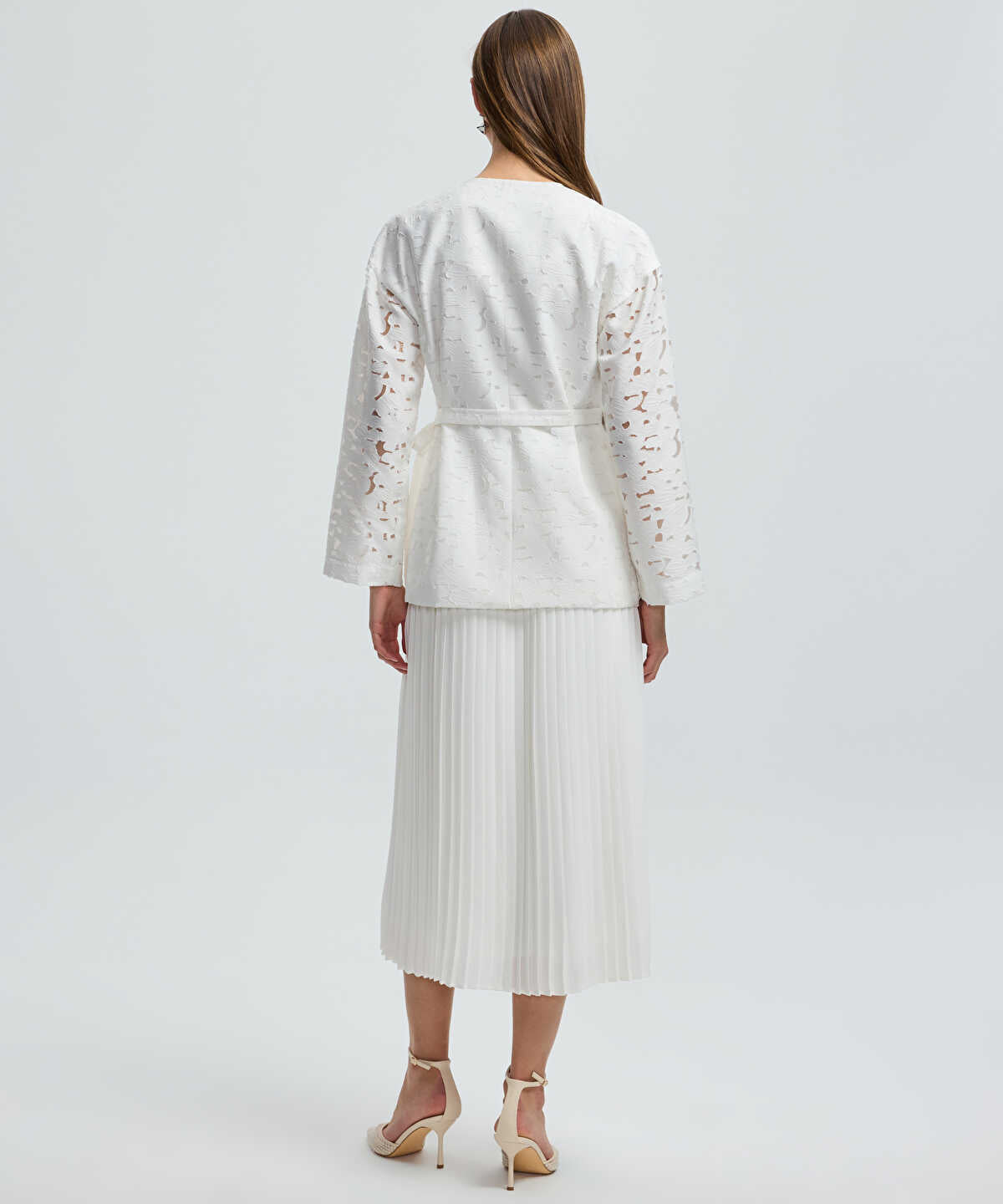 Belted Jacquard Jacket