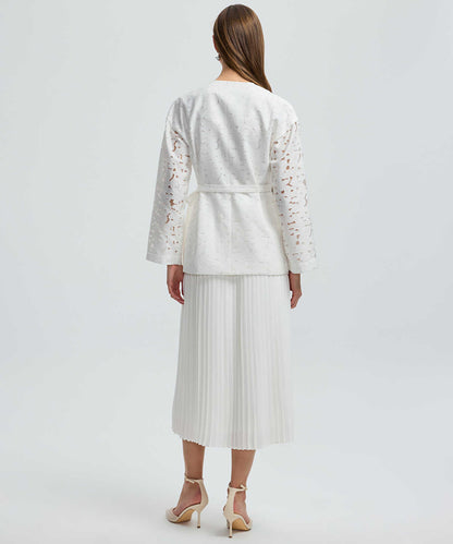 Belted Jacquard Jacket
