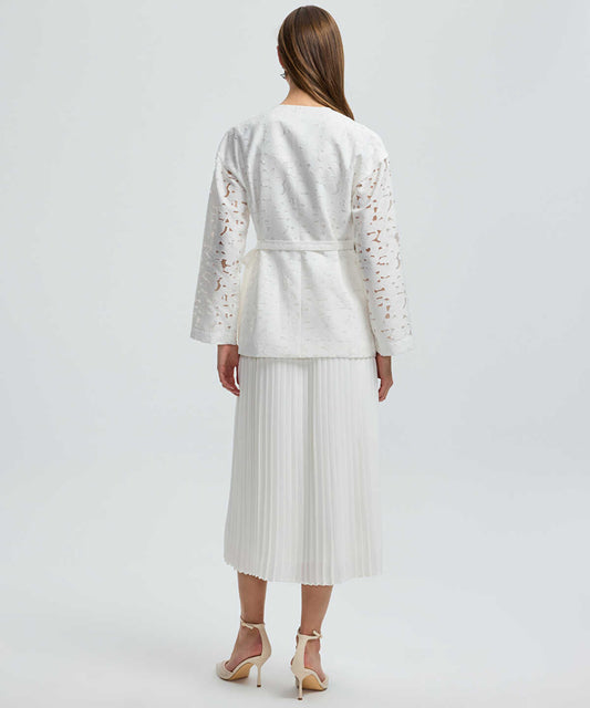 Belted Jacquard Jacket
