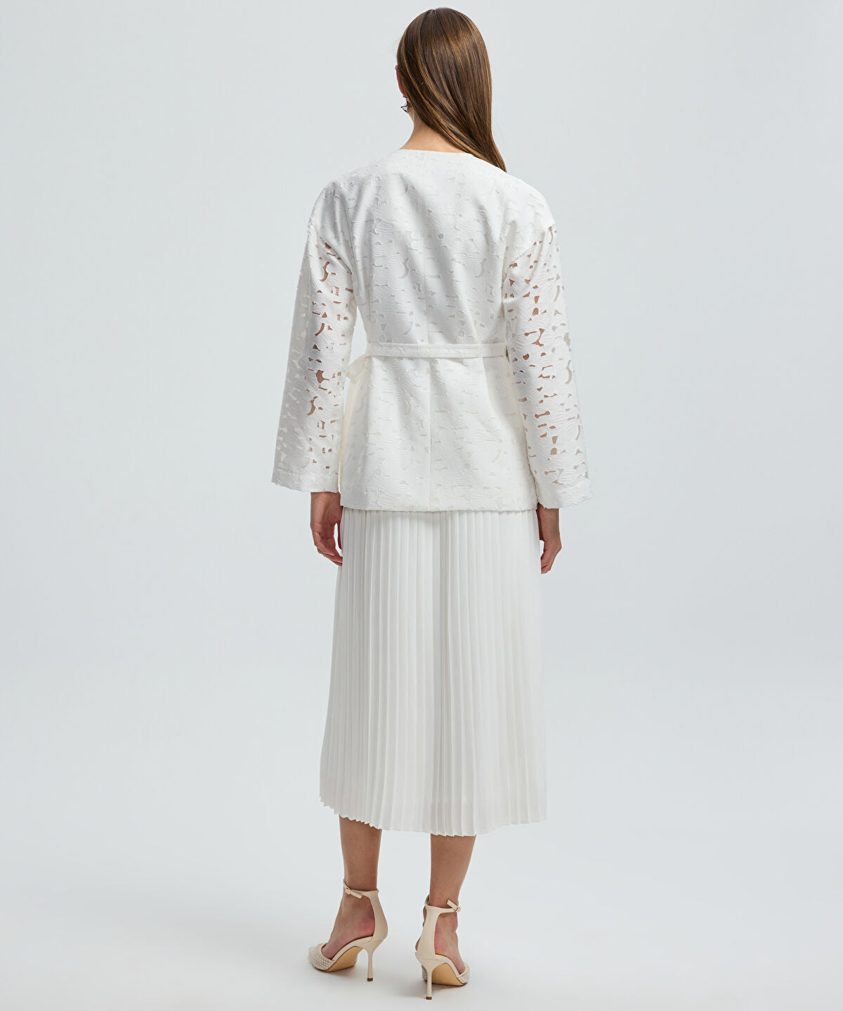 Zoomed Belted Jacquard Jacket