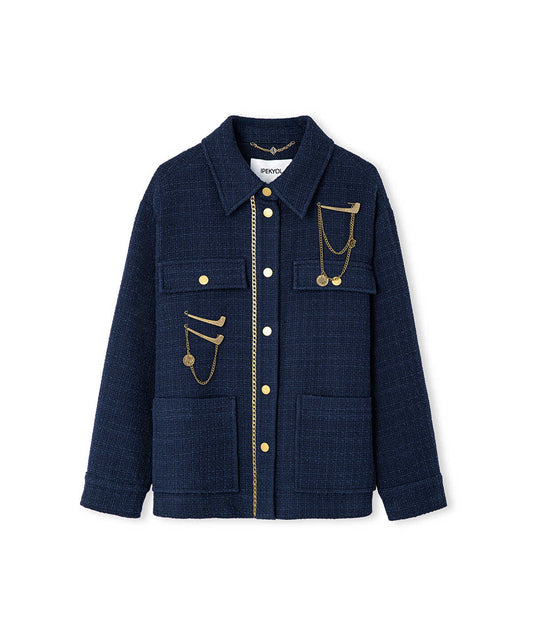 Chain Trim Tweed Jacket